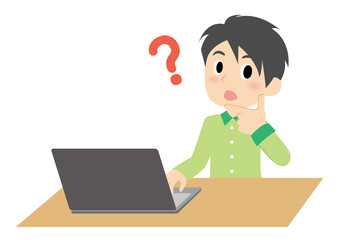 リモートワークの男性　疑問