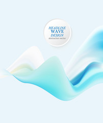 Abstract smooth color wave vector. Curve flow blue motion illustration. Smoke design.