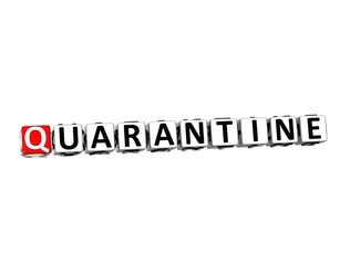Quarantine Coronavirus COVID-19. 3D red-white crossword puzzle on white background. Corona Virus Creative Words.