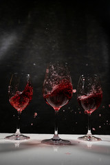 wine splash wtih black background