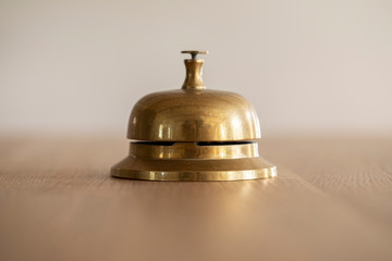 service bell on a hotel reception desk