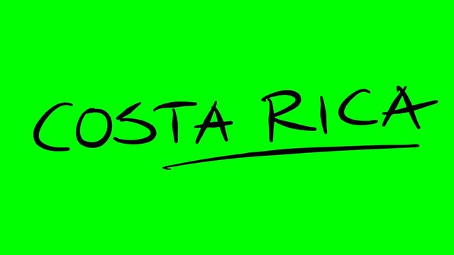Costa Rica drawing text on green background