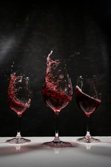 wine splash wtih black background