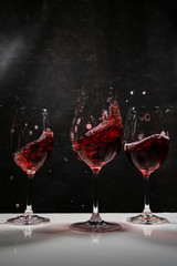 wine splash wtih black background