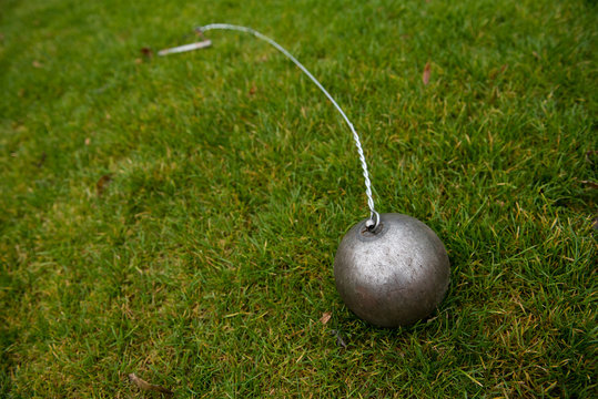 Hammer on the grass, track and field equipment