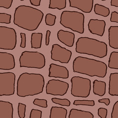 Stones handdrawn seamless brown pattern. Vector illustration.