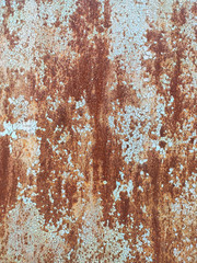 Rusty metal background with streaks of rust. Rust stains. Rystycorrosion. Corroded metal background.