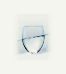 Isolated glass with transparent liquid