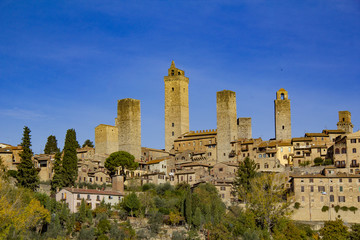 View of San gimignano famous herritage site at Italy. - obrazy, fototapety, plakaty