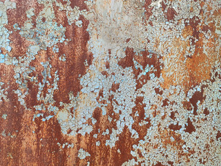 Rusty metal background with streaks of rust. Rust stains. Rystycorrosion. Corroded metal background.