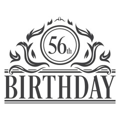 56th Birthday celebration vintage vector