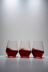 juice splash in a drinking glass