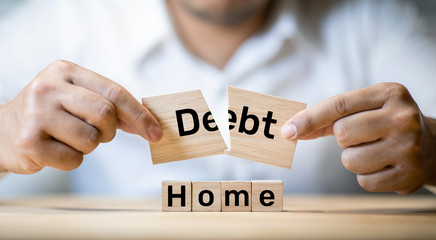 Property and banking financial concepts with debt cost when people buy home.business investment and management