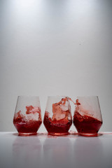 juice splash in a drinking glass