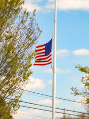 US flag at half mast in New Jersey for Coronavirus victims.
