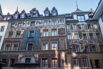 Fototapeta premium beautiful painted facade in old town of Luzern