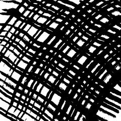 A grid of uneven lines.A hand-drawn grid.Black and white pattern.Background.Vector illustration