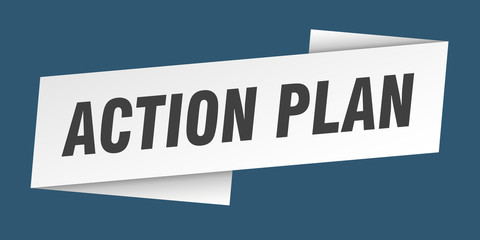 action plan banner template. action plan ribbon label sign