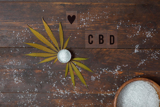 Cbd isolate crystals background. Medical marijuana.Cbd food consumables