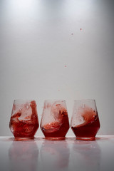 juice splash in a drinking glass