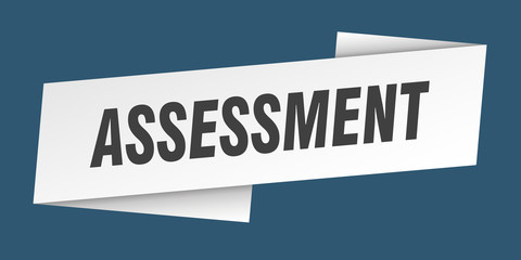 assessment banner template. assessment ribbon label sign