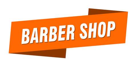 barber shop banner template. barber shop ribbon label sign