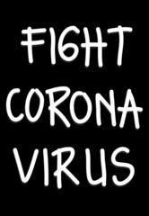 Fight corona virus hand written vector illustration.