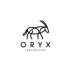 Oryx  logo vector design. Awesome a oryx arabian logo. A oryx animal logotype.
