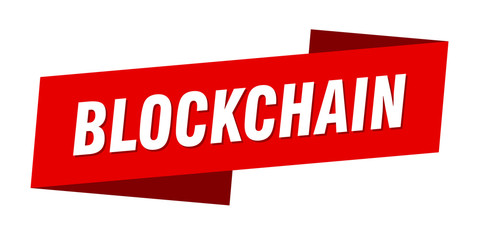 blockchain banner template. blockchain ribbon label sign