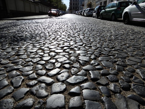 Cobblestone Road In The City