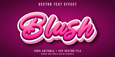 Editable text effect - pink blush style