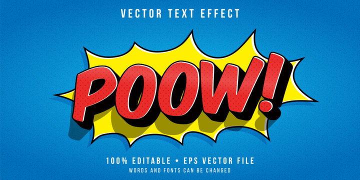 Editable text effect - comic expression style