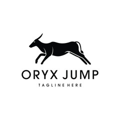 Oryx logo vector design. Awesome a oryx arabian logo. A oryx animal logotype.