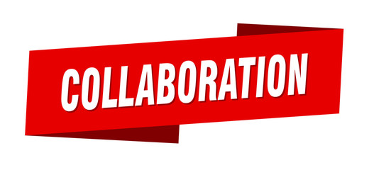 collaboration banner template. collaboration ribbon label sign