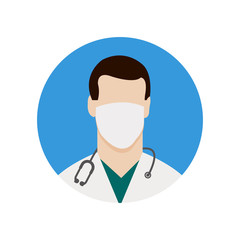 People using Safety breathing masks Corona Virus. Industrial safety N95 mask, dust protection respirator and breathing medical respiratory mask.Color change vector illustration.