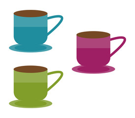 Tea cup icon flat. Vector illustration symbol with background