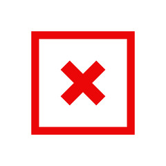 Obraz premium cross vector icon, false or wrong icon vector illustration