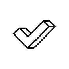 vector of isometric check mark icon