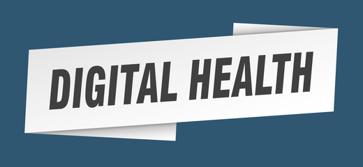 digital health banner template. digital health ribbon label sign