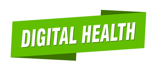 digital health banner template. digital health ribbon label sign