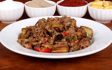 excellent turkish food moussaka spicy on plate