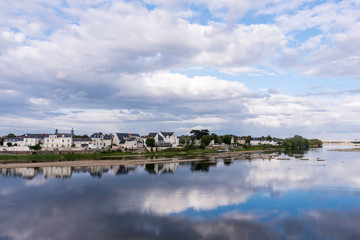 Fototapeta premium Exterior view of the beautiful city of Saumur with its castle in the Loire Valley, France (Europe)