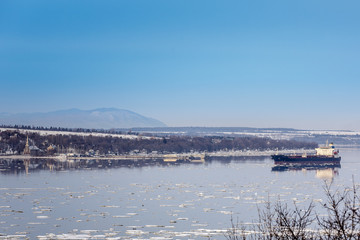 Dramatic landscape of the St-Lawrence river, Quebec, Canada