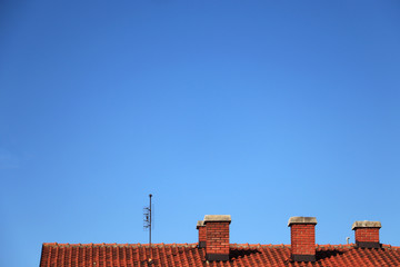Three chimneys on the roof 