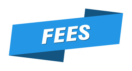 fees banner template. fees ribbon label sign