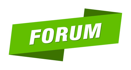 Fototapeta premium forum banner template. forum ribbon label sign