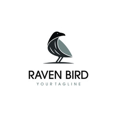 Raven bird logo vector design. Awesome a raven logo. A raven bird logotype.