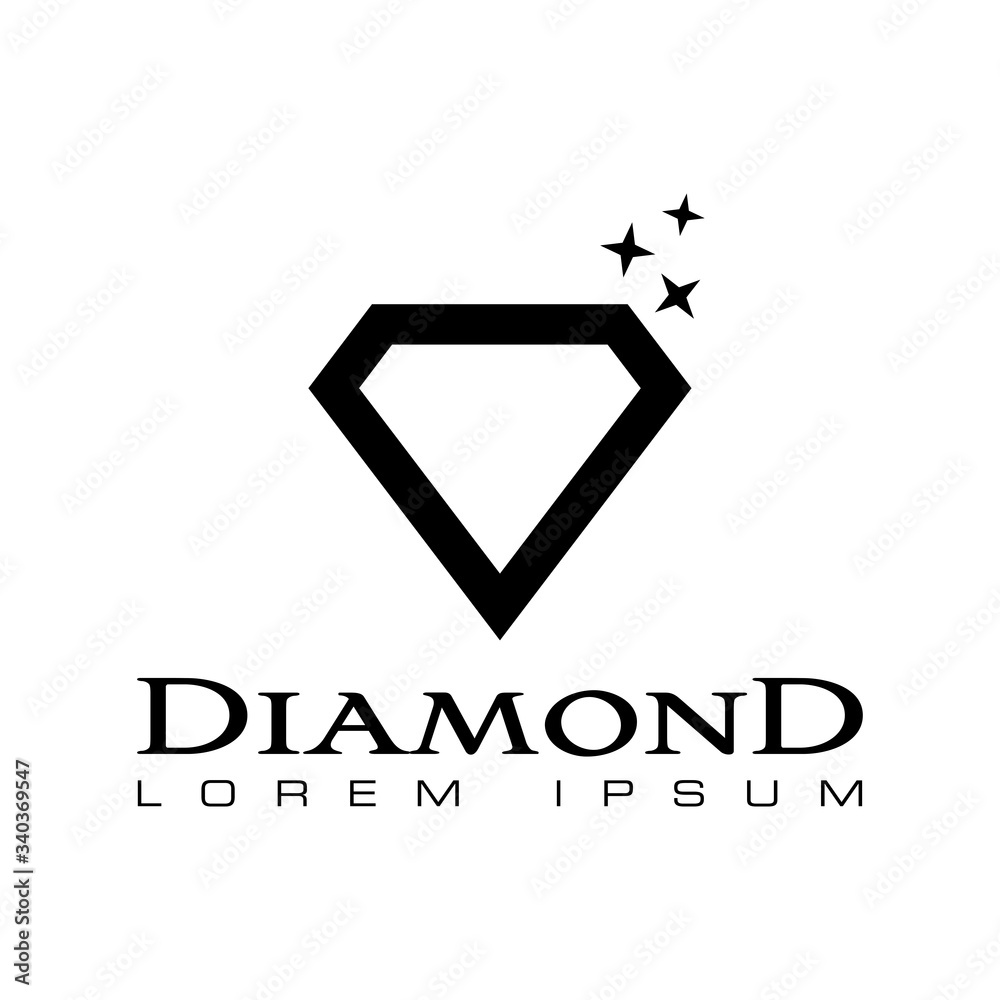 Wall mural diamond icon vector logo template