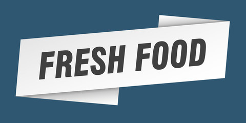 fresh food banner template. fresh food ribbon label sign