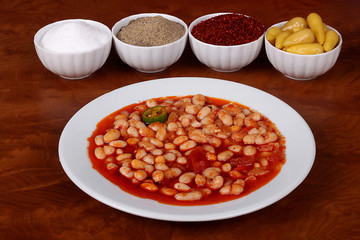 perfect baked beans on a plate